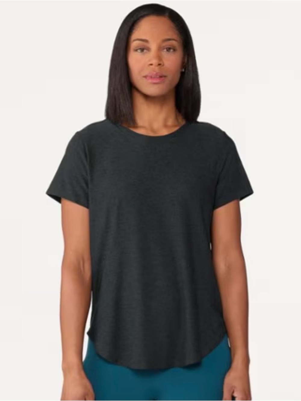 Beyond Yoga On The Down Low Featherweight Short Sleeve Black T-Shirt Medium EUC
